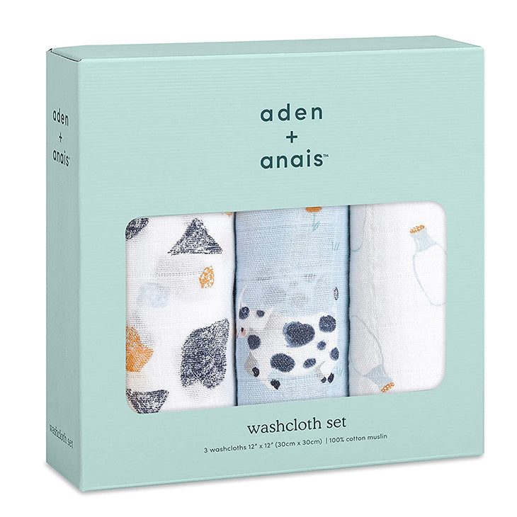 エイデン＆アネイ aden&anais ウォッシュクロス 3枚セット ループタオル ループ付タオル